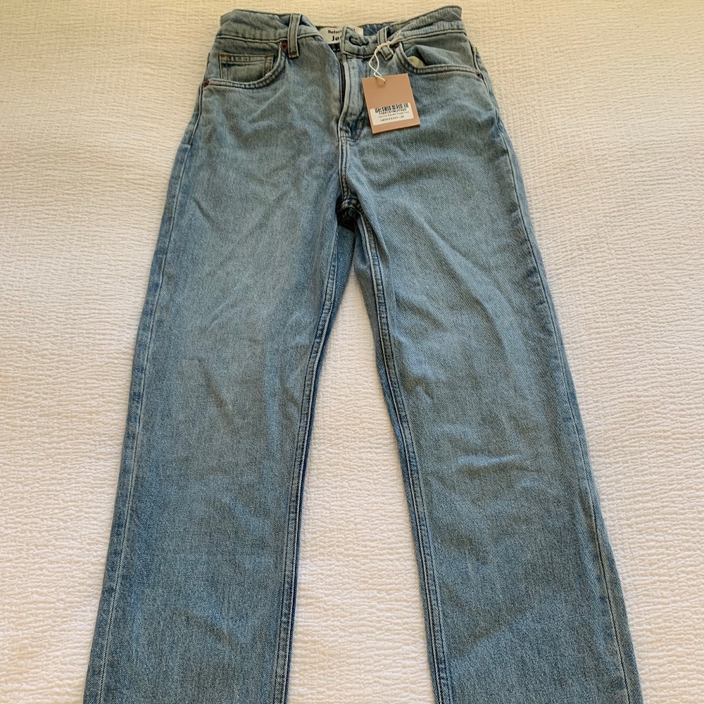 Reformation Liza Ultra High Rise Straight Jeans - montego